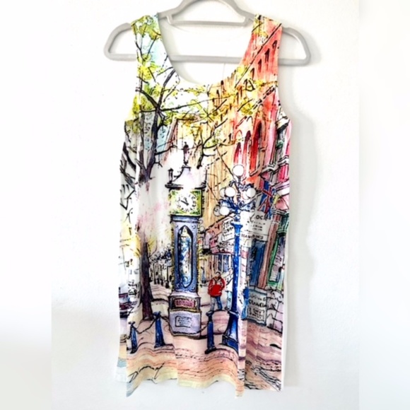 Dresses & Skirts - NWT SLEEVELESS CASUAL T-SHIRT A-LINE MINI DRESSES PRINT CREWNECK BEACH TANK